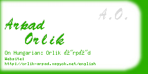 arpad orlik business card